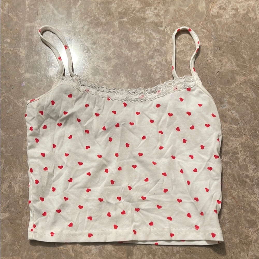 Edikted camisole white with hearts